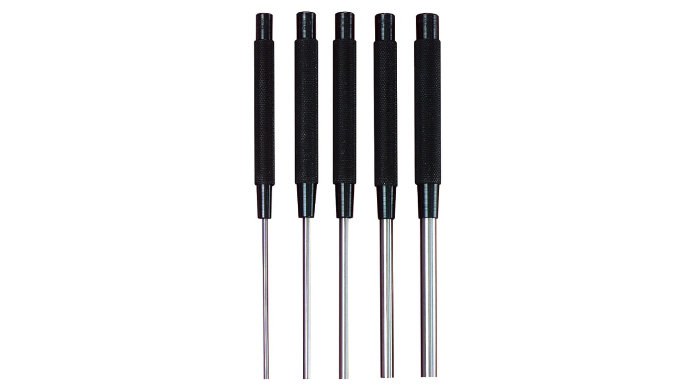 Starrett 5-Piece Centre Punch, Centre Punch, 3 mm, 5 mm, 6 mm, 8 mm, 9.5 mm Shank, 200 mm Overall