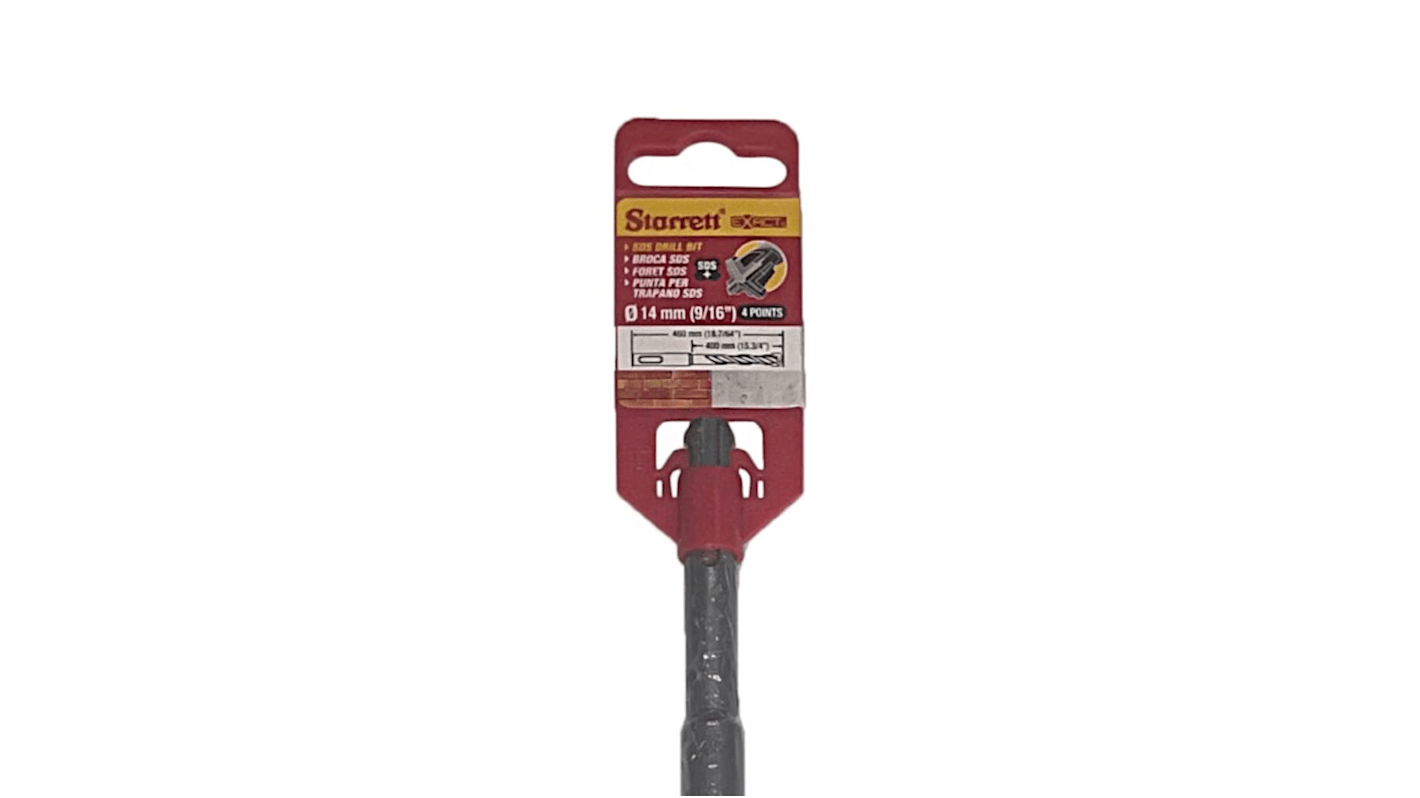 Punta per trapano SDS Plus Starrett, Punta al carburo, Ø 14mm, lunghezza 460 mm