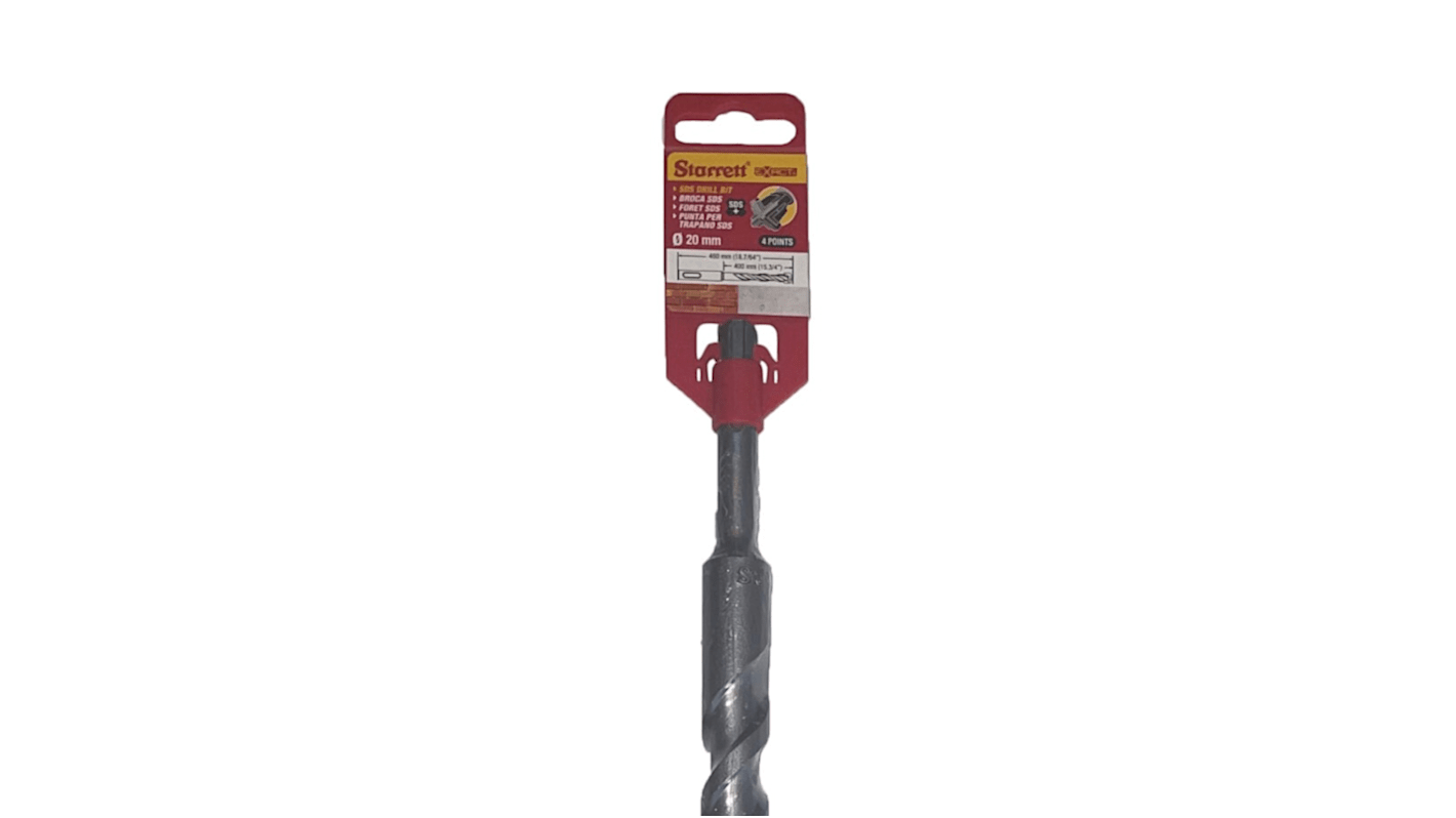 Starrett SDS Drill Set Series Carbide Tipped SDS Plus Drill Bit, 20mm Diameter, 460 mm Overall