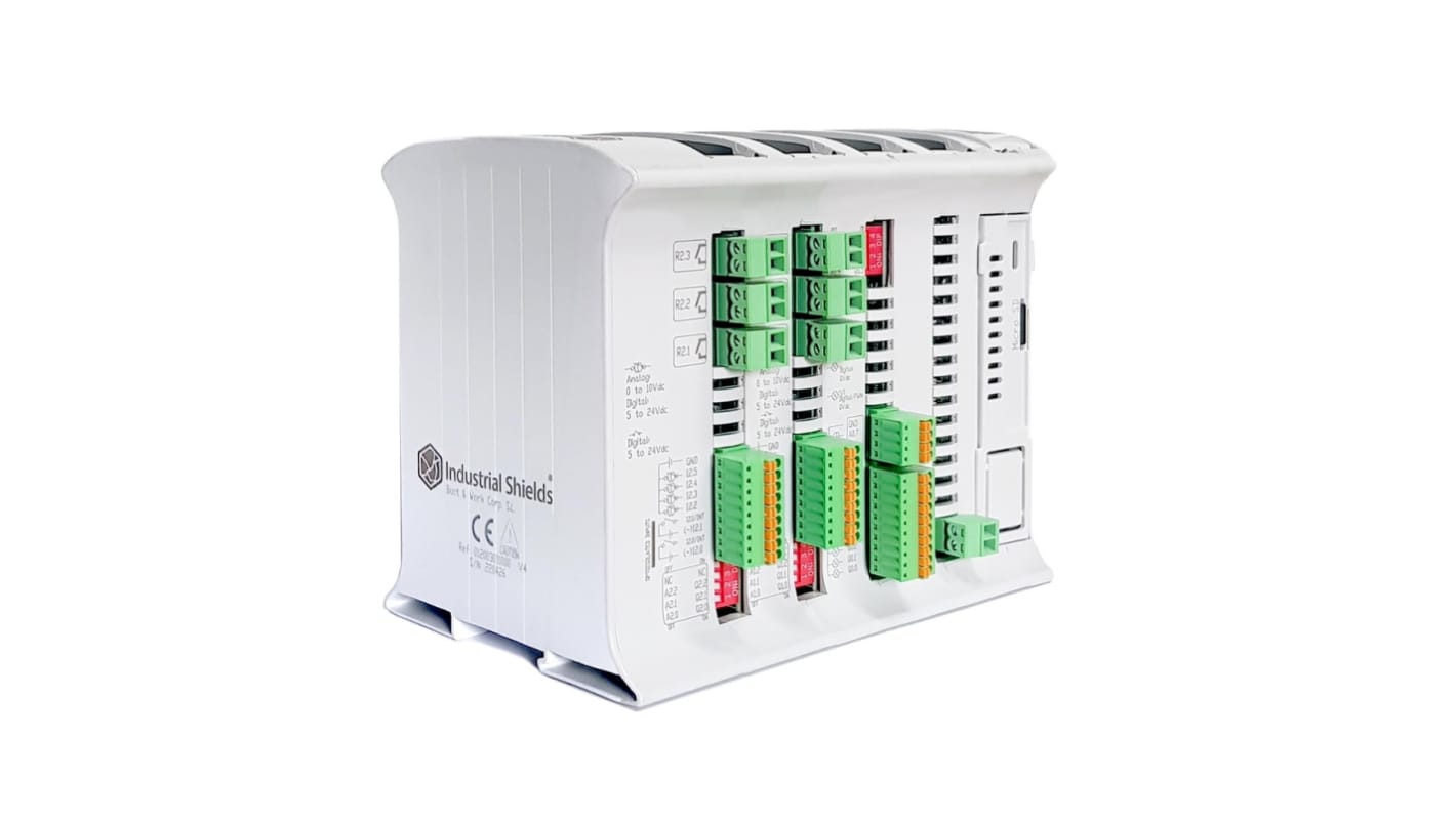 Industrial Shields Raspberry PLC Series PLC I/O Module, 12 → 24 V dc Supply, Relay Output, 25-Input, Analog,