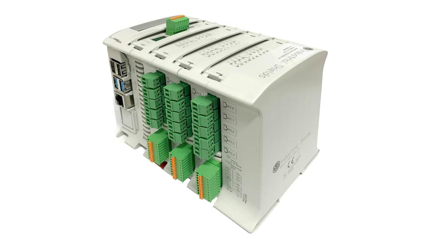 Industrial Shields Raspberry PLC Series PLC I/O Module, 12 → 24 V dc Supply, Analogue, Digital Output, 18-Input,