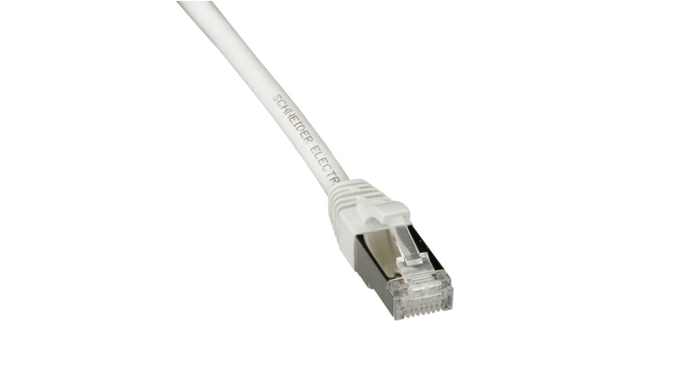 Cavo patch Cat6a Schneider Electric, guaina in PE col. Bianco, L. 2m, Con terminazione