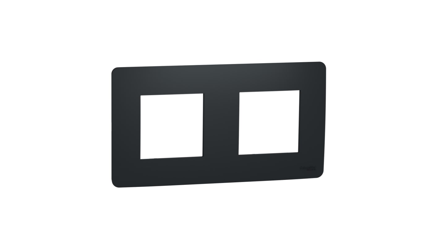 Schneider Electric Black 2 Gang Cover Plate Thermoplastic Cover Plate