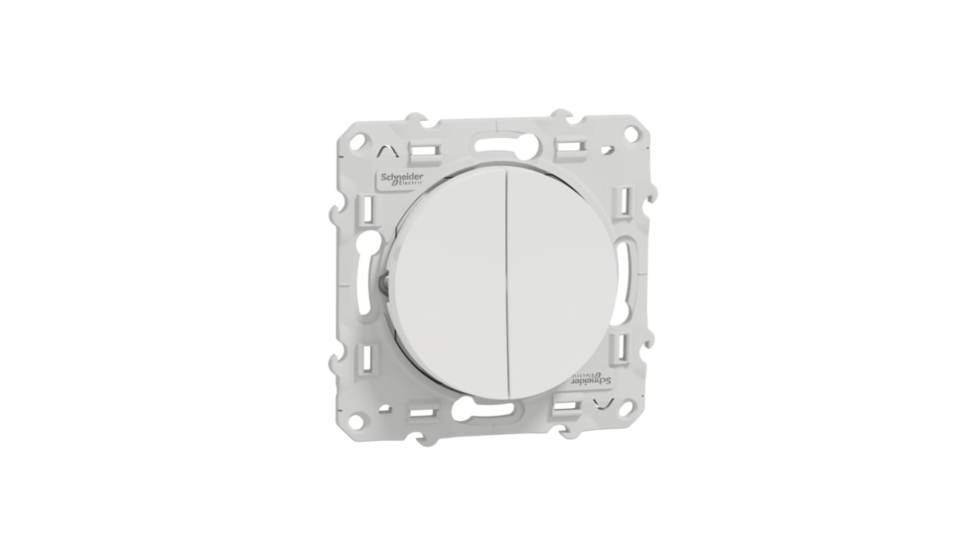 Pulsador Schneider Electric Odace, color de botón Blanco, 250V ac, Montaje en Panel, IP21D