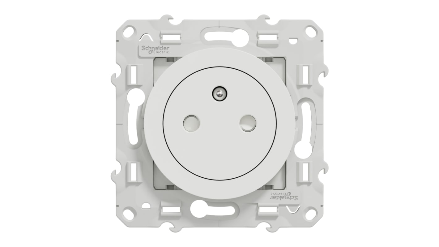 Presa elettrica, Schneider Electric S524052P, 16A, 1 modulo, presa Tipo E - francese in PBT, Bianco In interni,