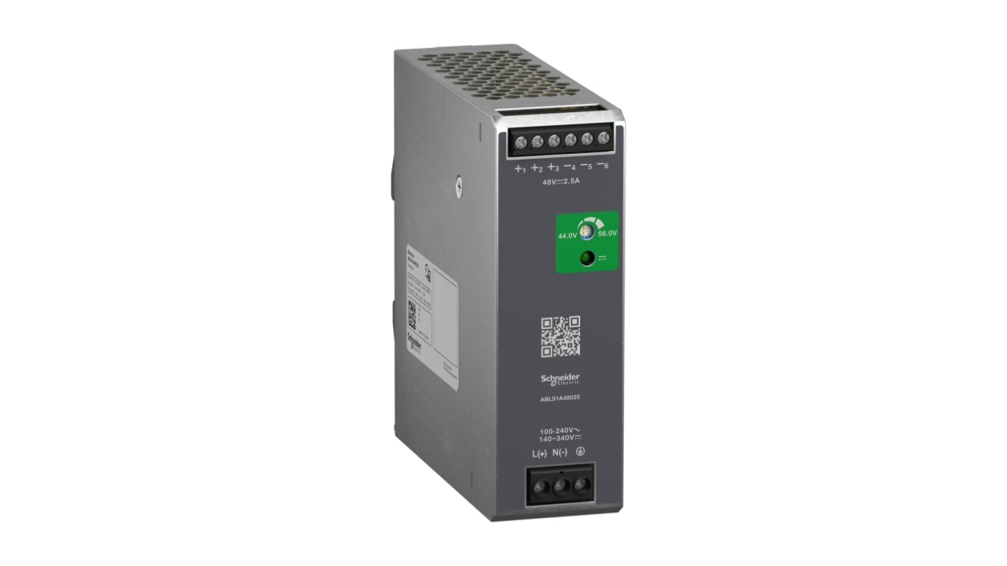 Schneider Electric Modicon Switched Mode DIN Rail Power Supply, 240V ac ac Input, 48V dc dc Output, 2.5A Output, 120W