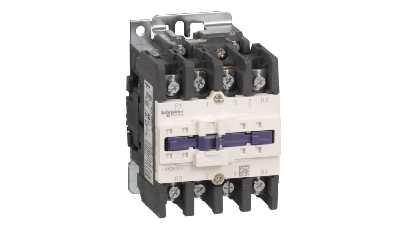 Contattore Schneider Electric, serie LC1D, 4 poli, 2 NO + 2NC, 125 A, bobina 110 V c.c.