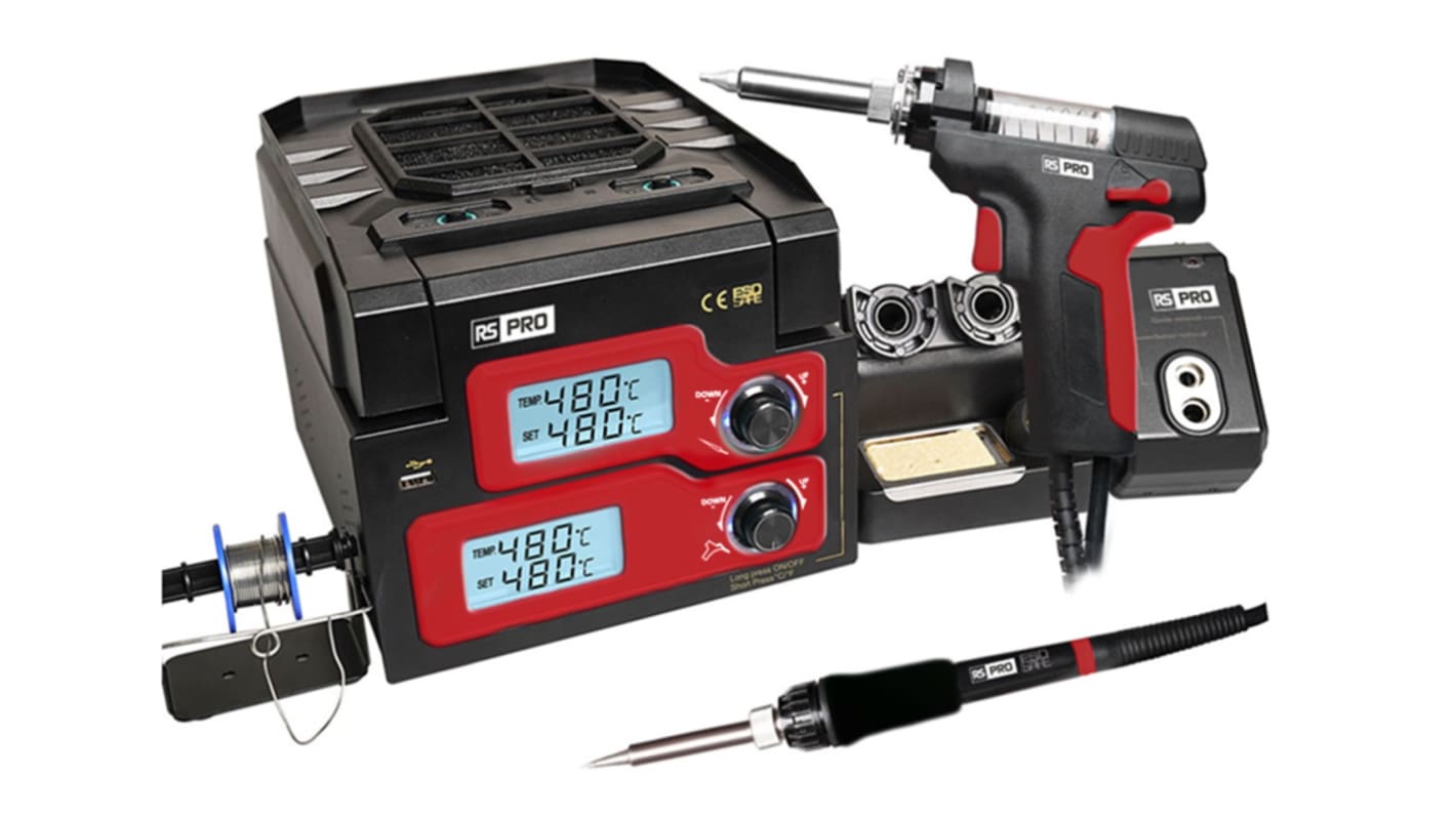 Stazione saldante RS PRO, Dissaldatura / Saldatura, 250W, 1 uscita, 220 → 240V ca