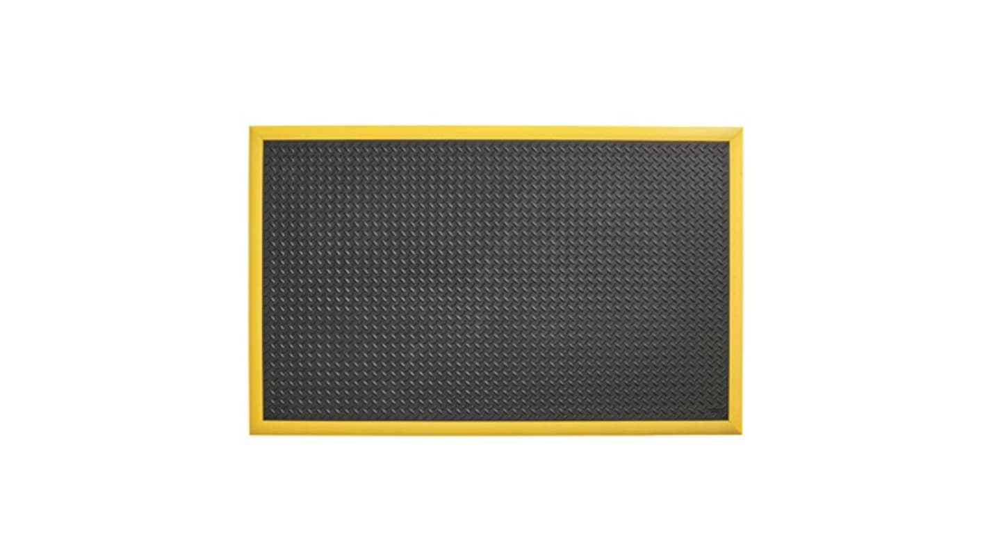 Notrax Black/Yellow Anti-Fatigue Mat Nitrile Rubber Mat, Diamond Pattern Finish 163cm x 1.02m x 184mm