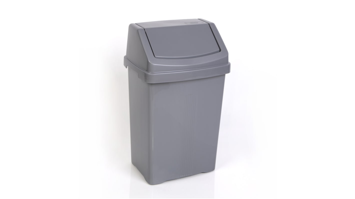 Robert Scott 25 Litre Swing Bin 25L Silver Swing Polypropylene Waste Bin