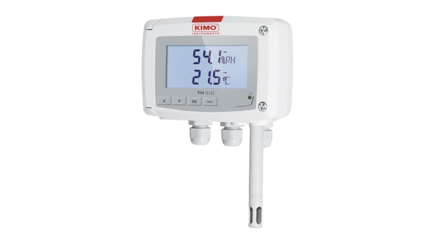 KIMO TH210 Fixed Hygrometer, ±1.5 %RH Accuracy, +100°C Max, 100%RH Max
