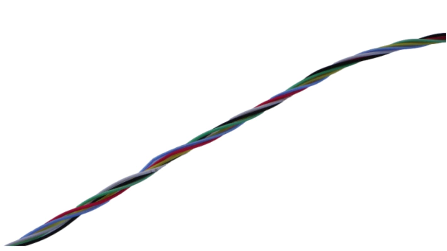 MICROWIRES Twisted Pair Cable, 6 Cores, 0.05 mm², Unscreened, 30 AWG, 100m, Twisted Pair Cable