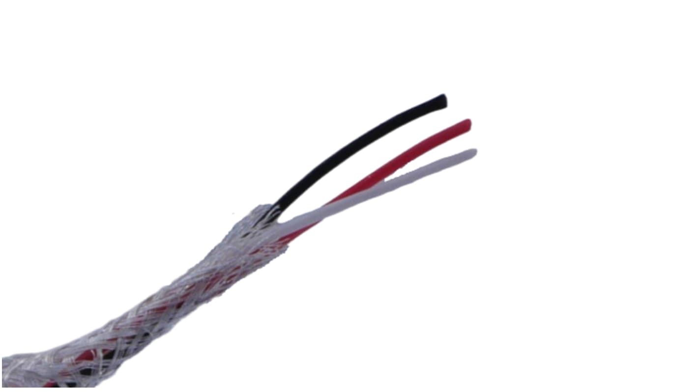 MICROWIRES, 3 Cores, 0.08 mm2, Screened, 28 AWG, 100m, Shielded Cable