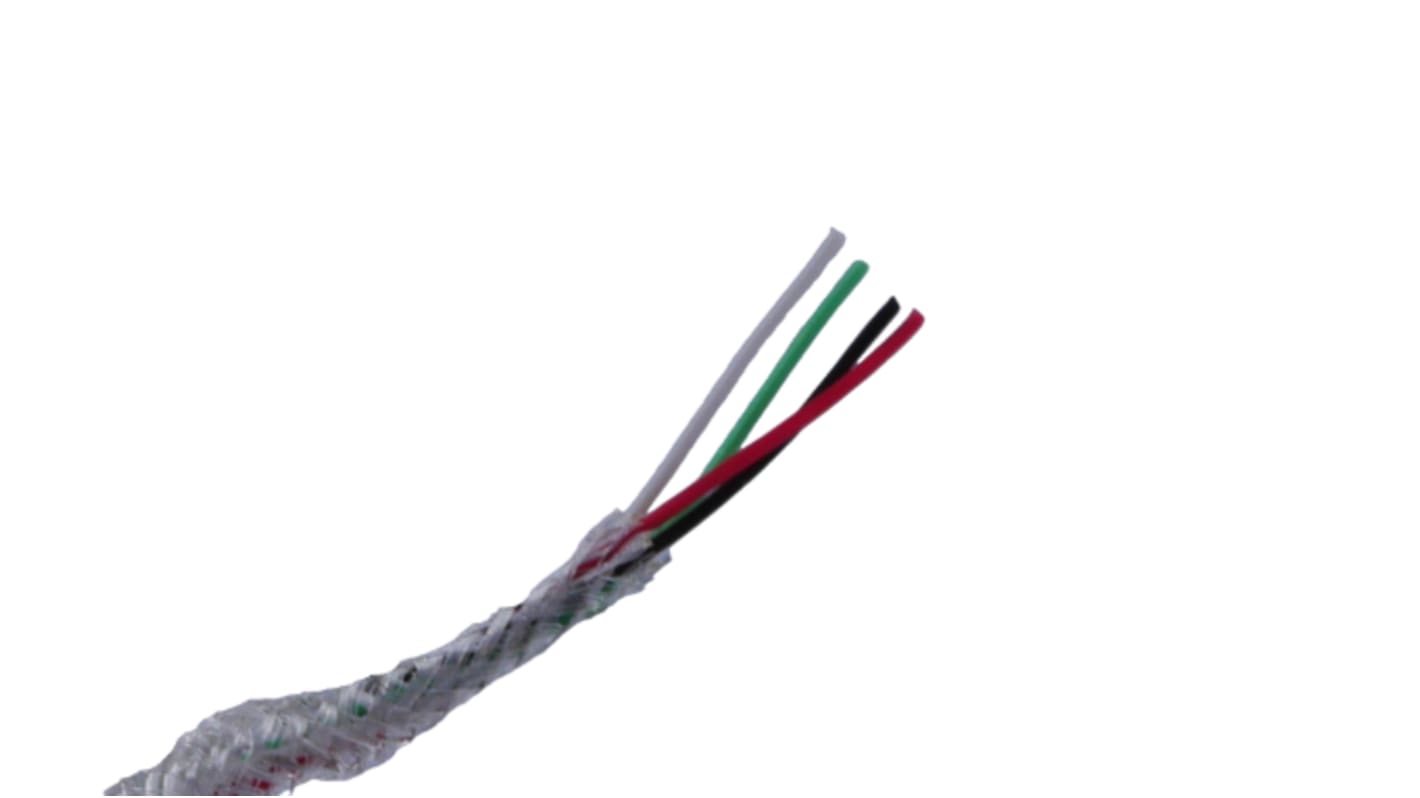 MICROWIRES, 4 Cores, 0.08 mm2, Screened, 28 AWG, 100m, Shielded Cable