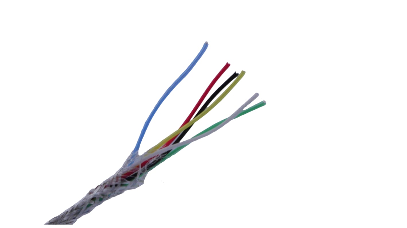 MICROWIRES, 6 Cores, 0.05 mm2, Screened, 30 AWG, 100m, Shielded Cable