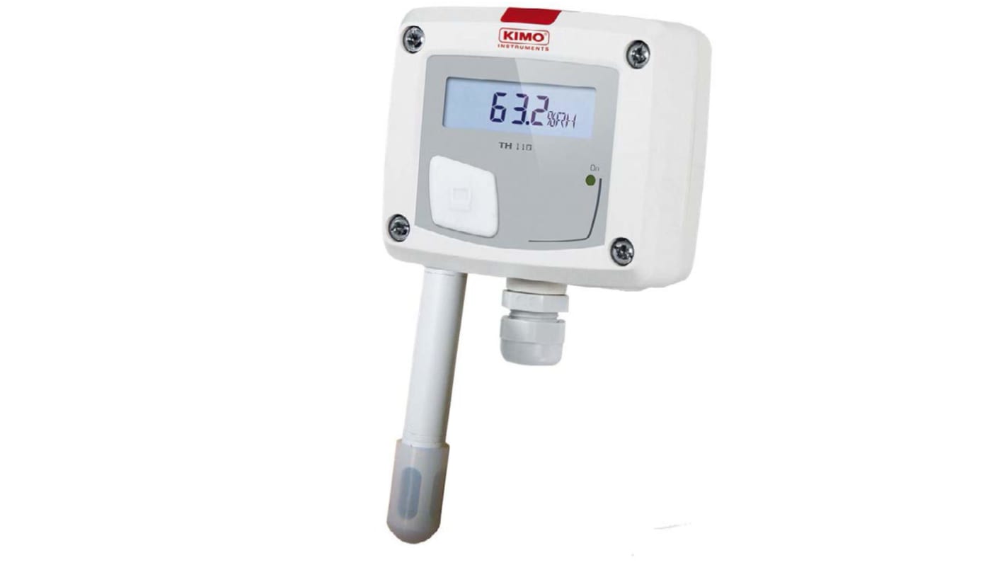 KIMO TH110 Handheld Hygrometer, ±1.8 Accuracy, +50°C Max, 95%RH Max, RS Calibration