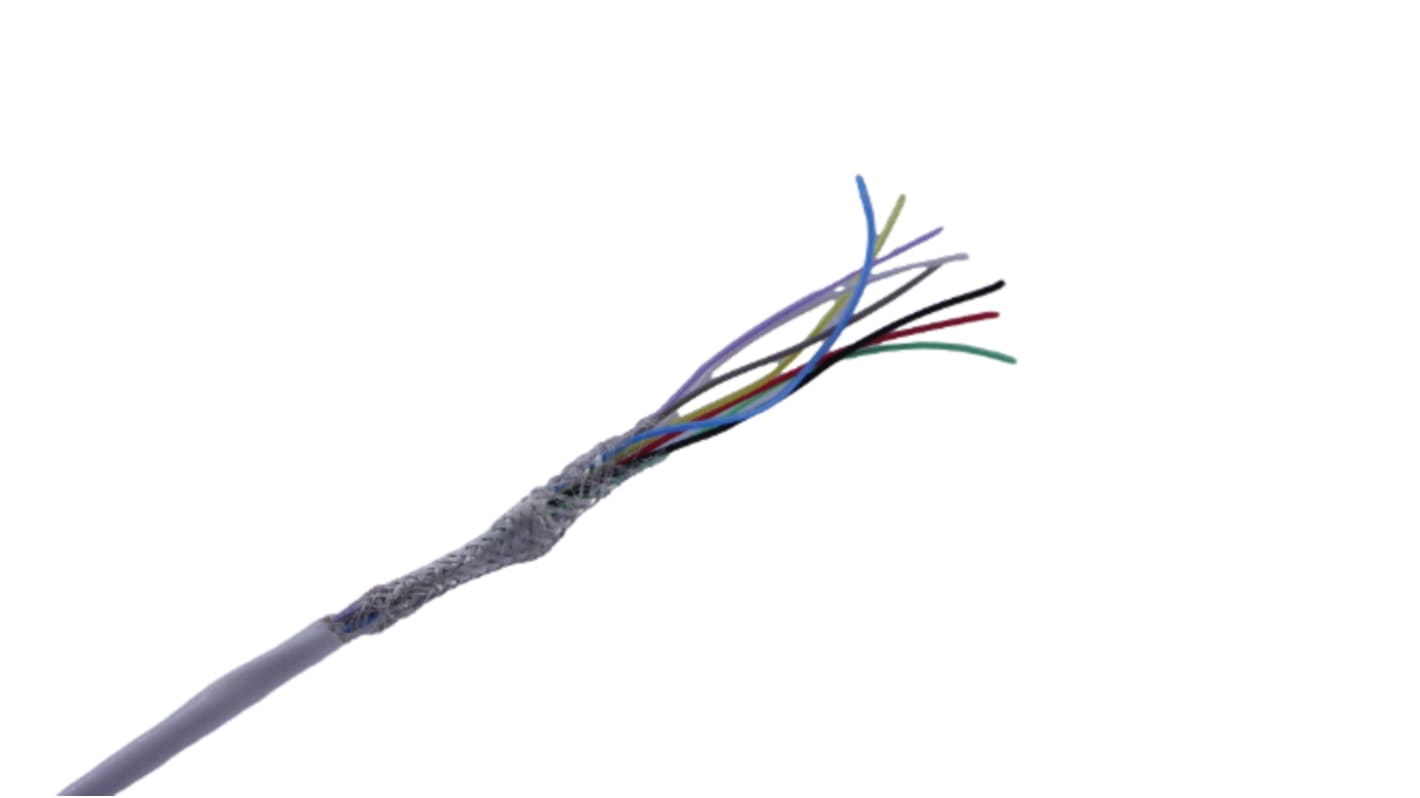 MICROWIRES Netzkabel, 8-adrig Typ Geschirmt Weiß x 0,05 mm2,  50m, 600 V, Perfluoroalkoxy (PFA)