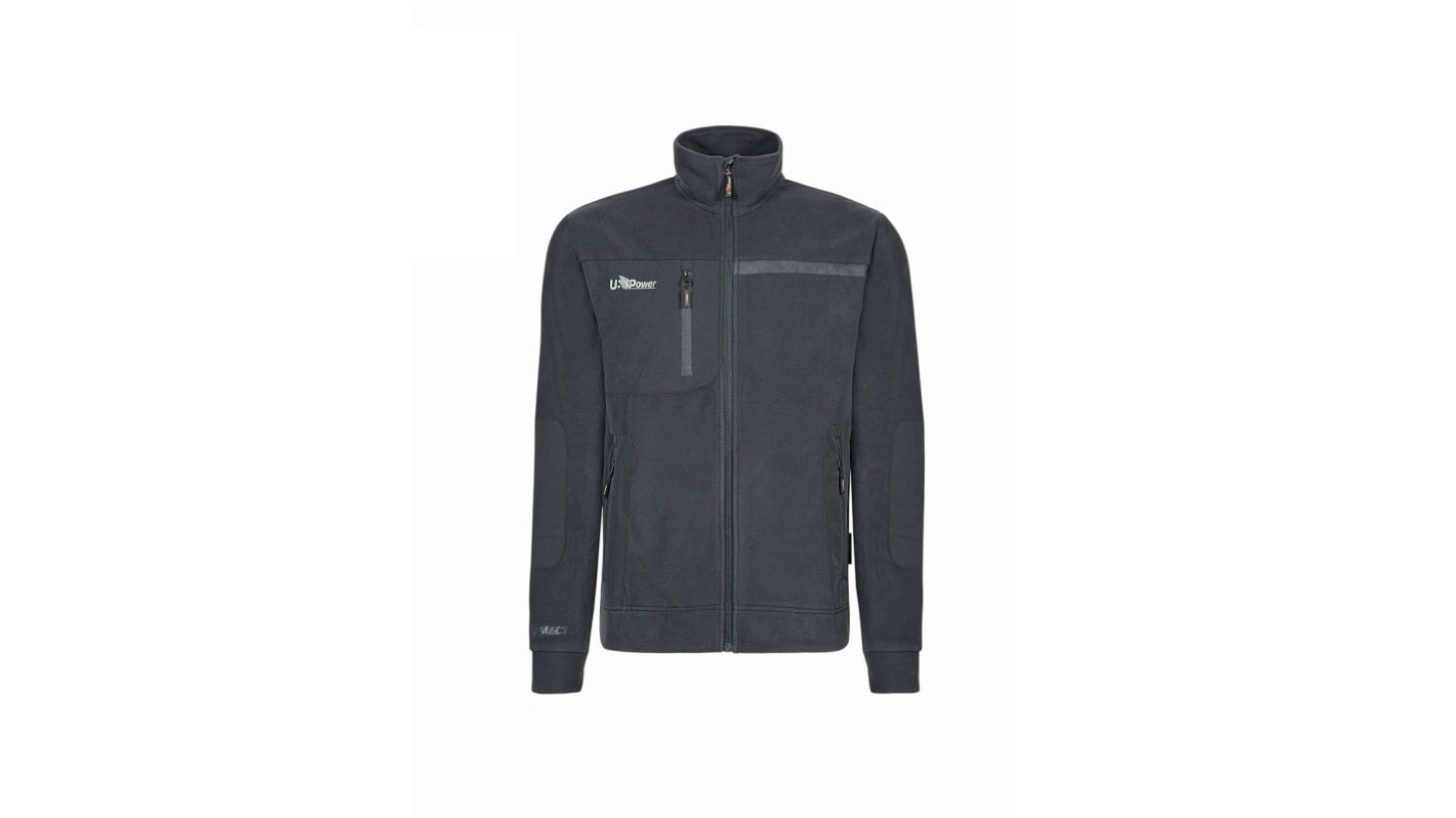 Chaqueta polar UPower de color Gris, talla S, para Hombre, serie VENUS, 100 % poliéster