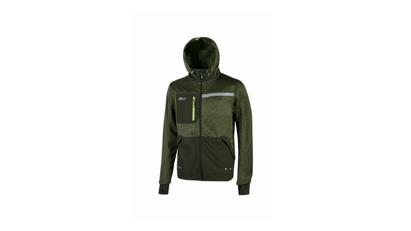 Sudadera de trabajo UPower de color Verde, talla XL, para , Unisex, serie GALAXY, 100 % poliéster