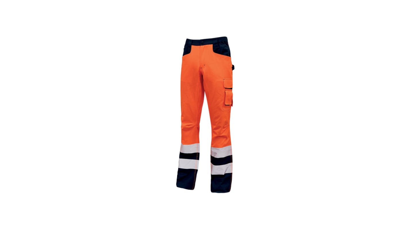 U Group Hi - Light Orange Men's 40% Polyester, 60% Cotton High Visibility Work Trousers 30 → 32in, 74 →