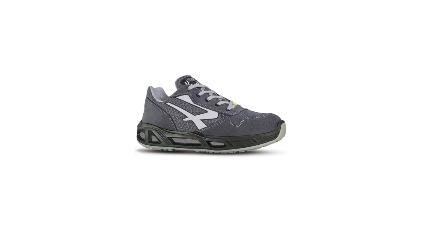 UPower PUSH Unisex Grey Aluminium Toe Capped Safety Shoes, UK 3, EU 36