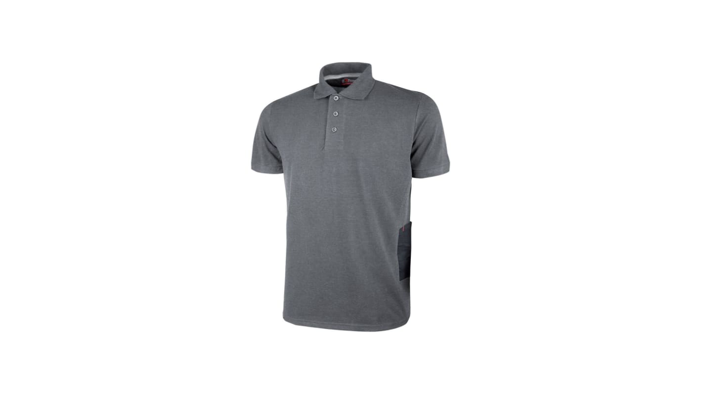 UPower Grey 35% Cotton, 65% Polyester Short Sleeve T-Shirt, UK- XXL, EUR- XXL