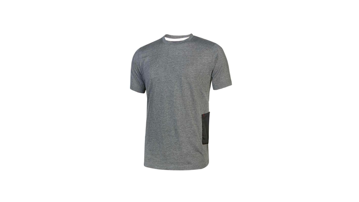 UPower Grey 10% Viscose, 90% Cotton Short Sleeve T-Shirt, UK- M, EUR- L
