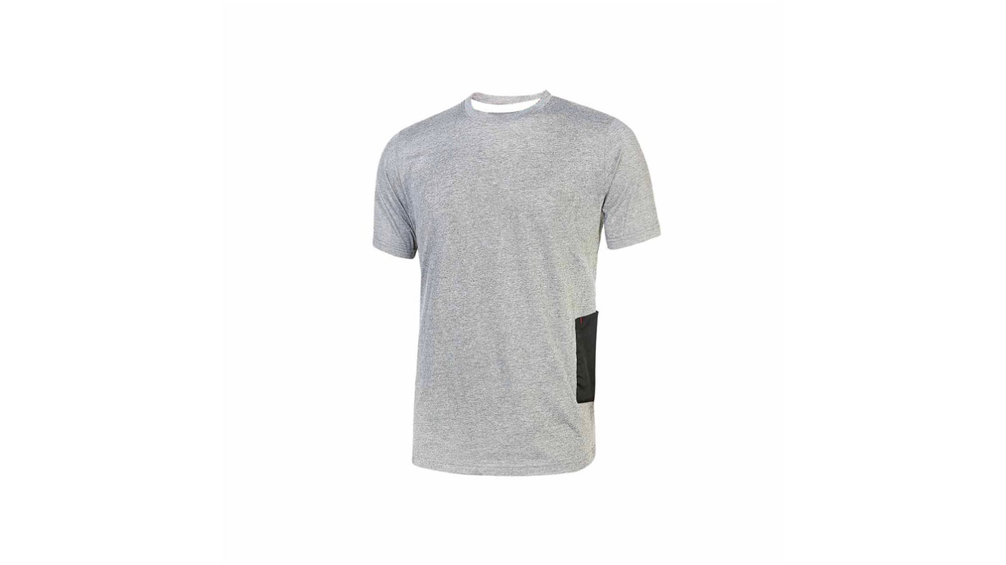 UPower Grey/Silver 10% Viscose, 90% Cotton Short Sleeve T-Shirt, UK- XXL, EUR- XXL