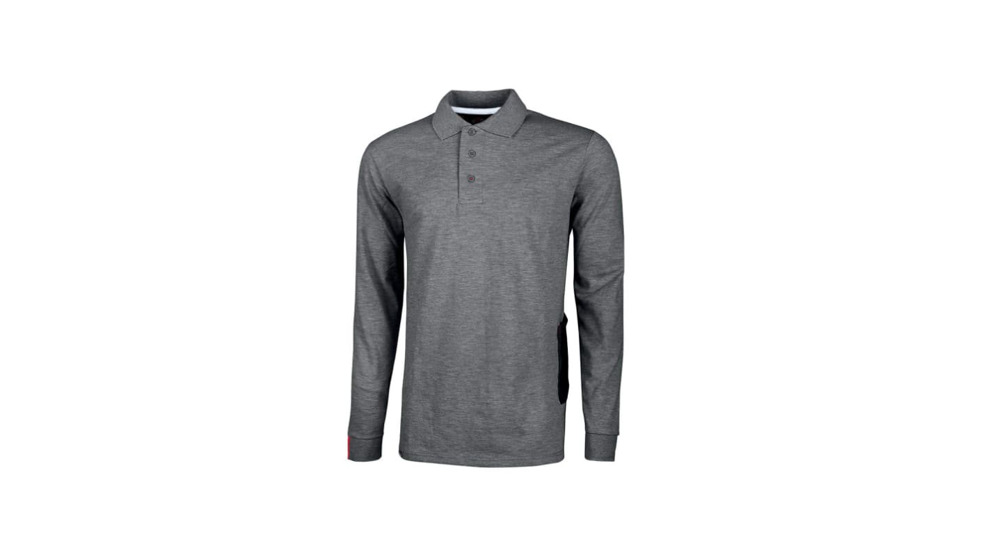 UPower Grey 65% Cotton - 35% Polyester Short Sleeve T-Shirt, UK- 3XL, EUR- 3XL