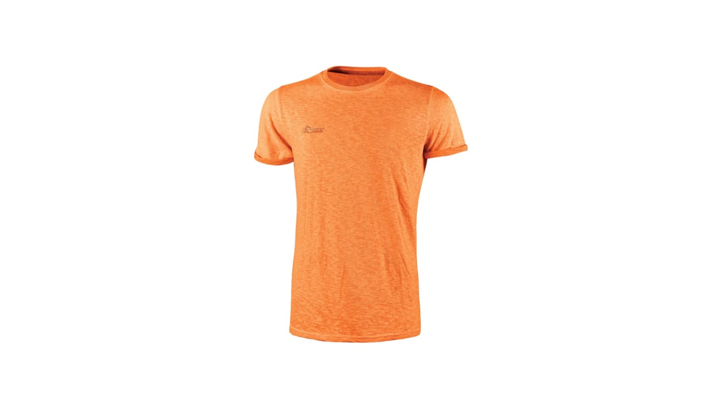 UPower Fluorescent Orange 100% Cotton Short Sleeve T-Shirt, UK- XS, EUR- S