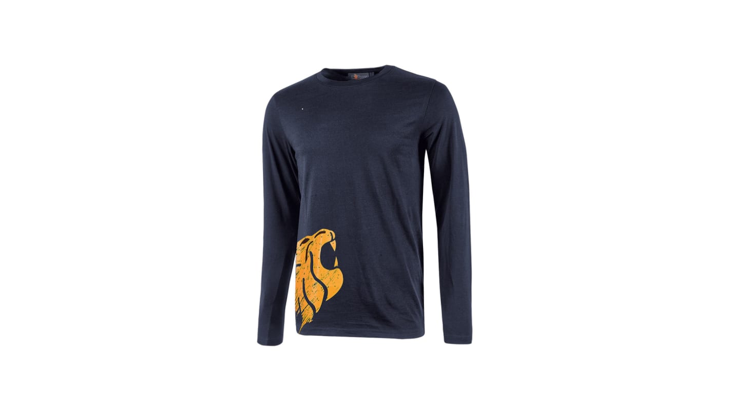 U Group Blue 100% Cotton Long Sleeve T-Shirt, UK- XXL, EUR- XXL