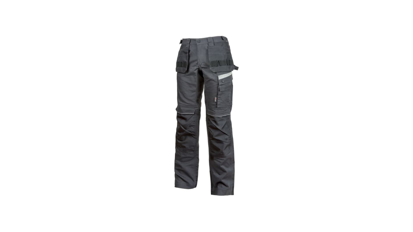 U Group Performance Grey Men's Cotton, Elastane, Polyester Water Repellent Work Trousers 29 → 31in, 74 →