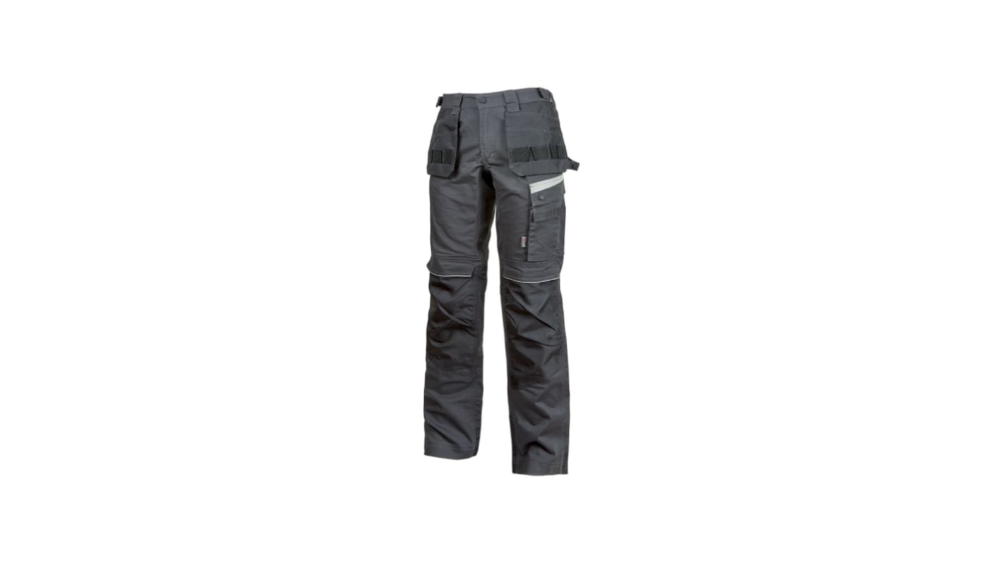 U Group Performance Grey Men's Cotton, Elastane, Polyester Water Repellent Work Trousers 35 → 37in, 90 →
