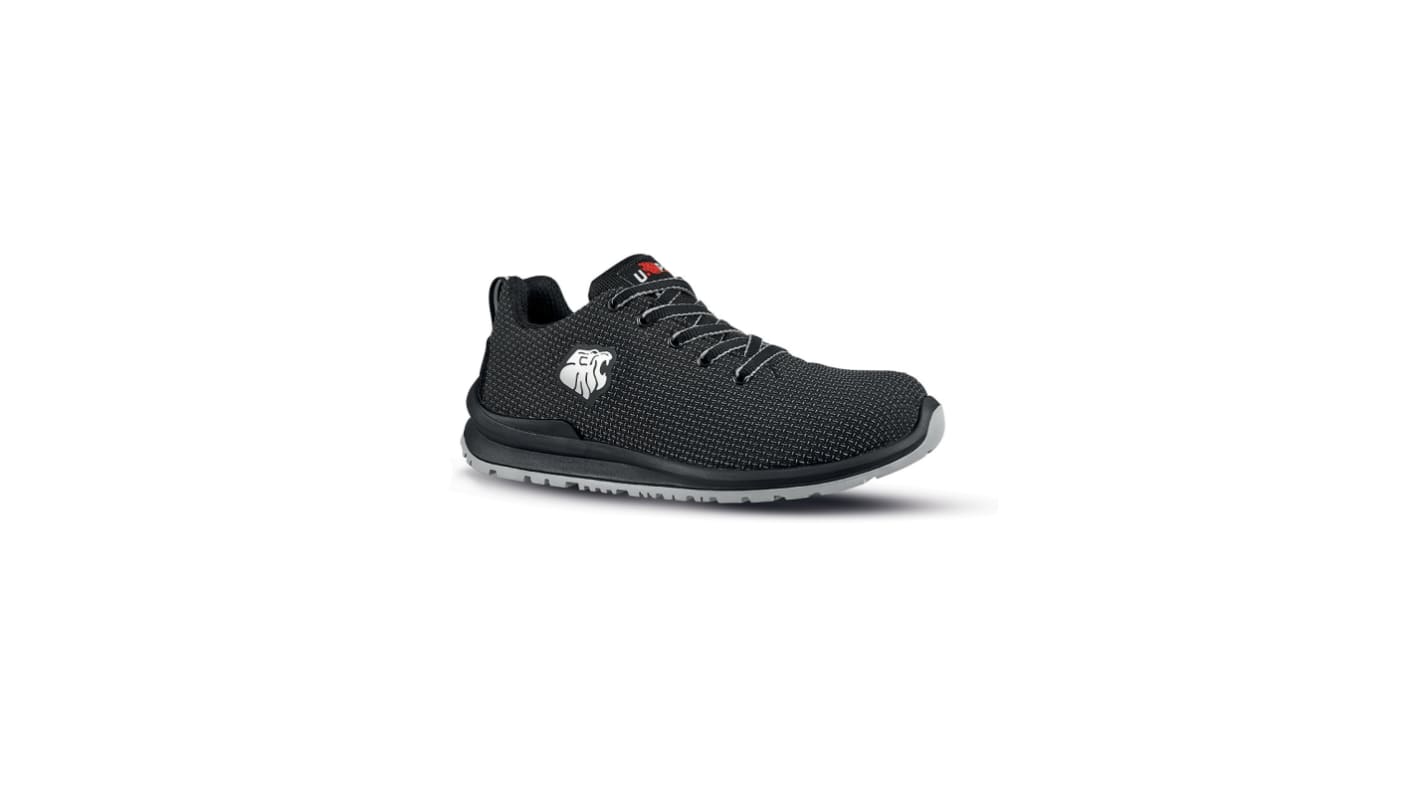 U Group Flat Out Men's Black Aluminium Toe Capped Safety Shoes, UK 6, EU 39