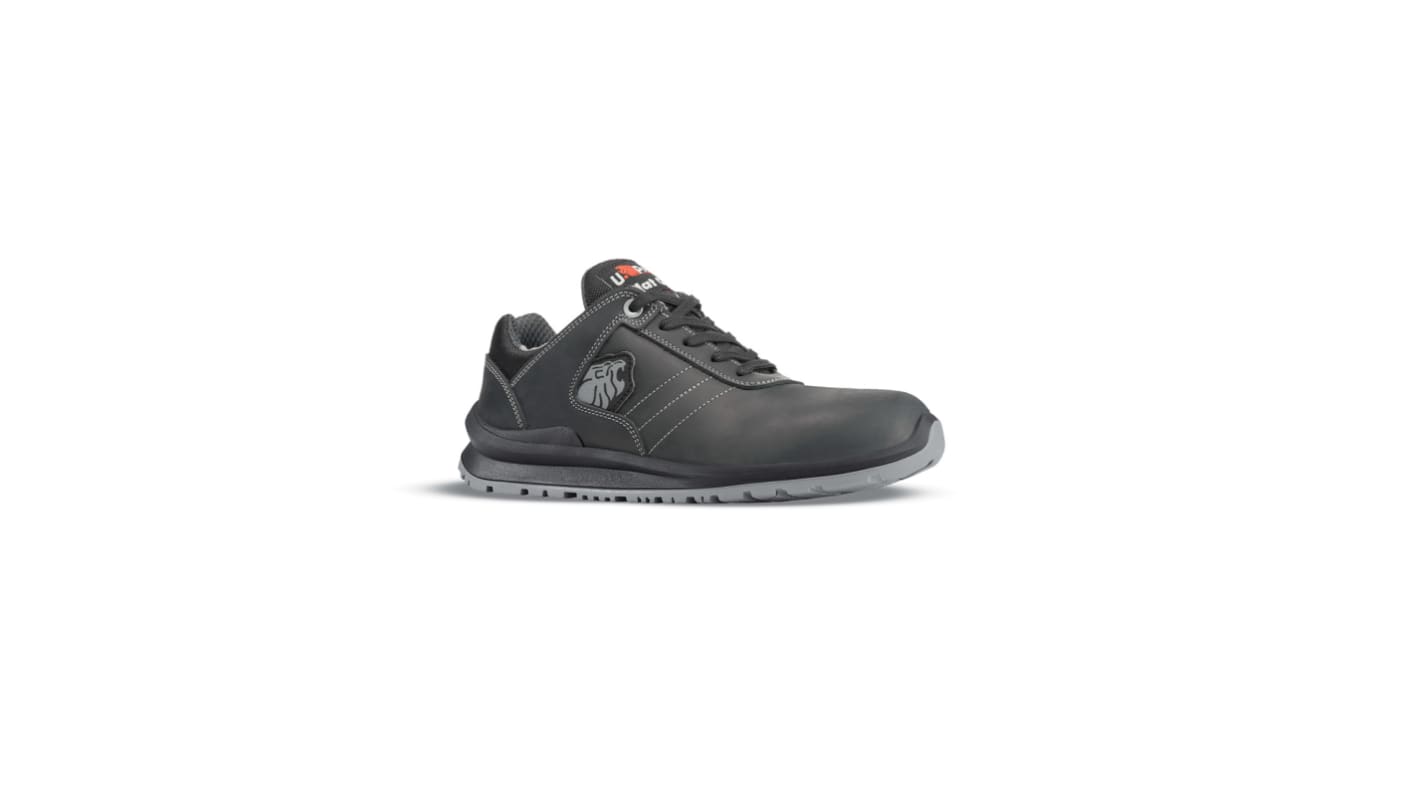 U Group Flat Out Unisex Black Aluminium Toe Capped Safety Shoes, UK 3, EU 36