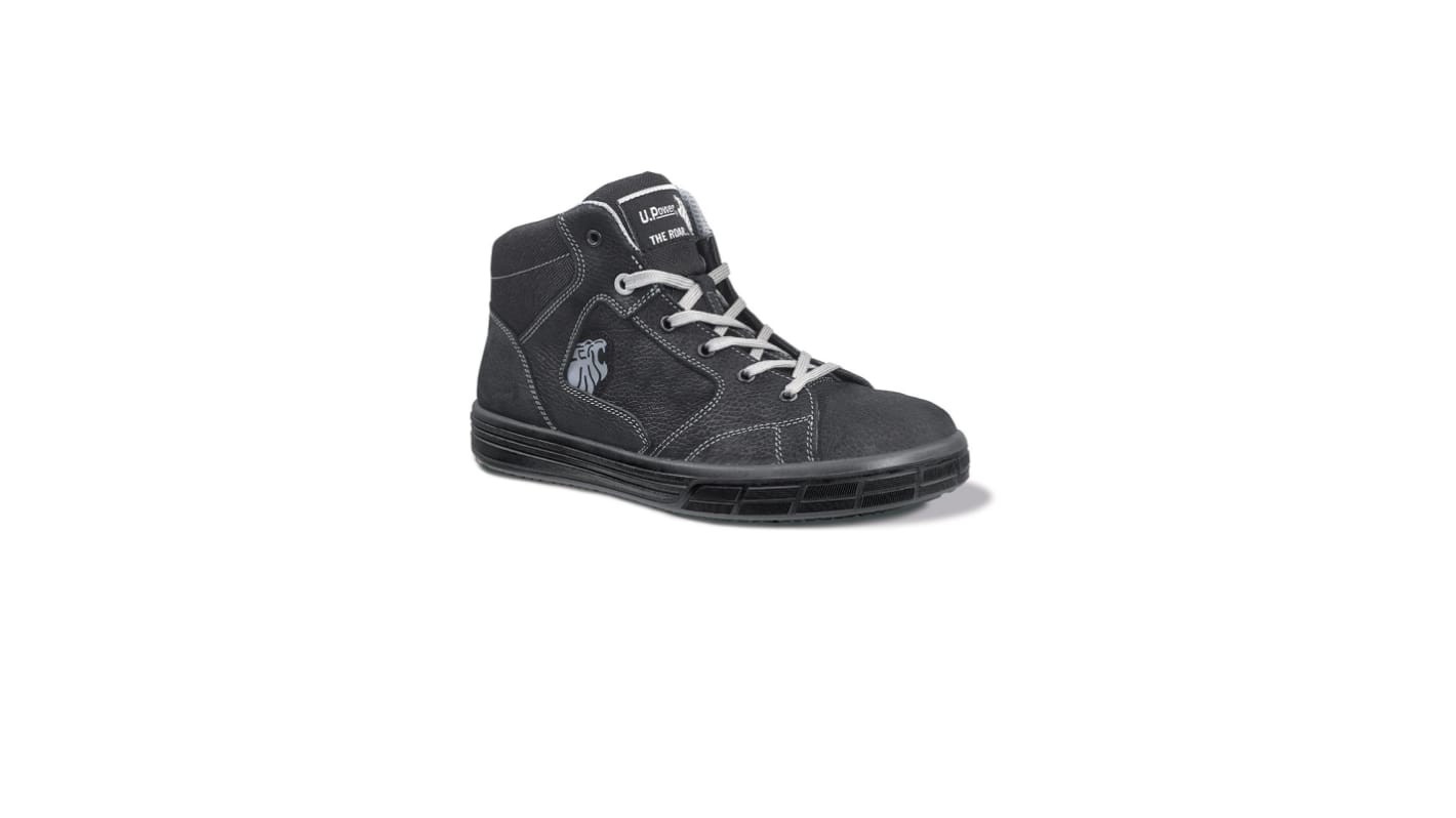 U Group The Roar Unisex Black Aluminium Toe Capped Safety Shoes, UK 2, EU 35