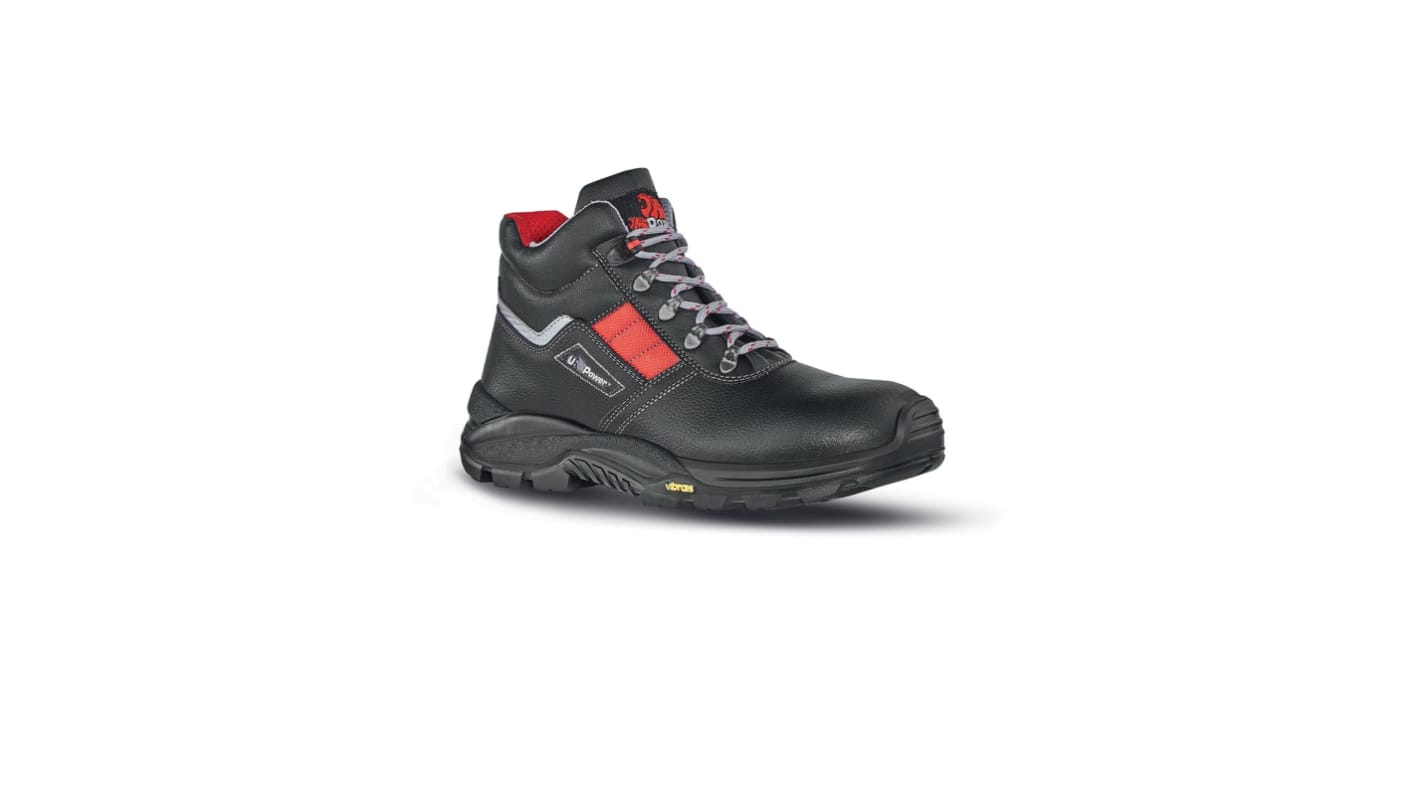 U Group Concept Plus Men's Black, Red Composite Toe Capped Ankle Safety Boots, UK 3, EU 36