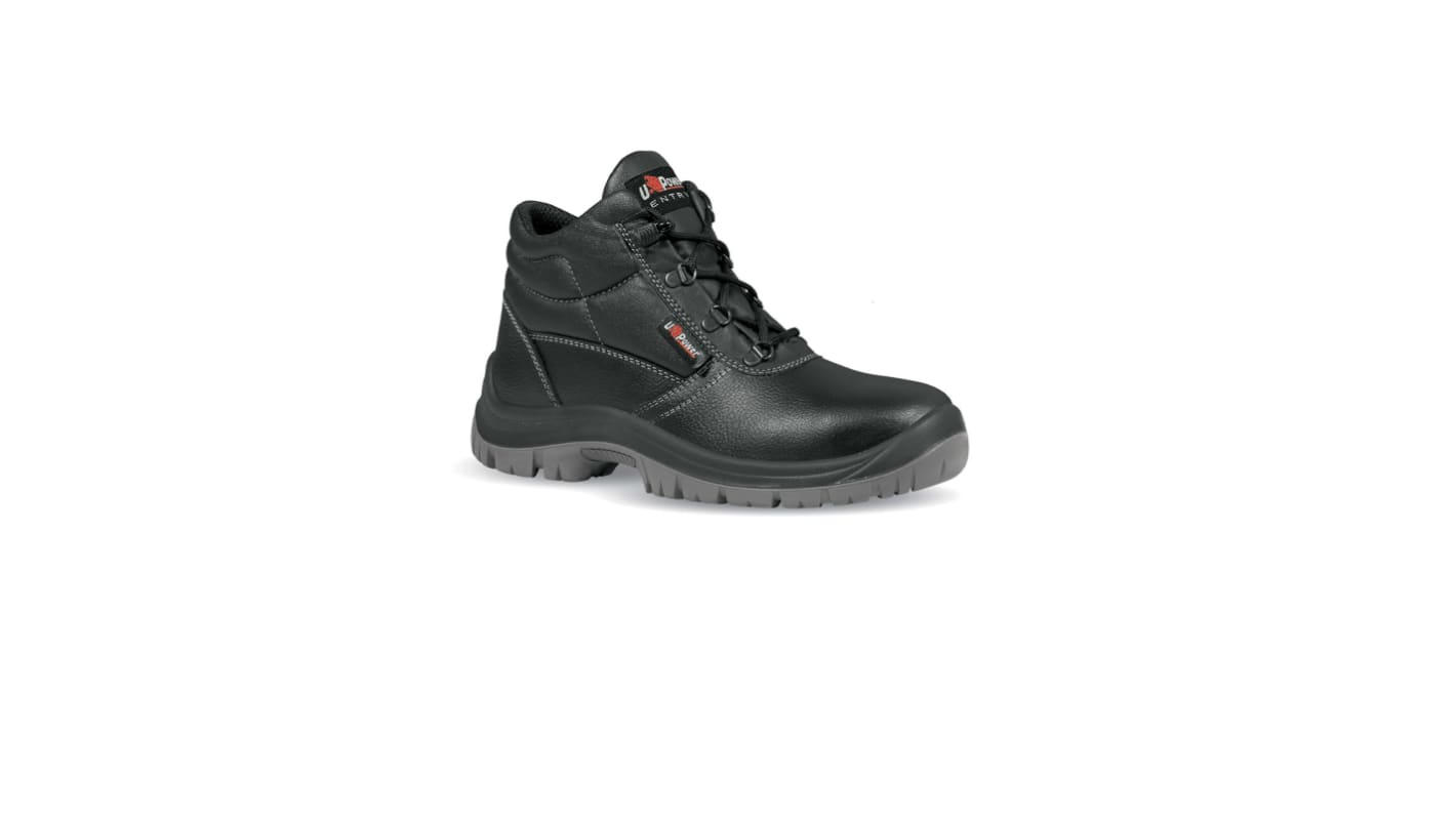 UPower Entry Unisex Black Stainless Steel Toe Capped Safety Shoes, UK 2, EU 35