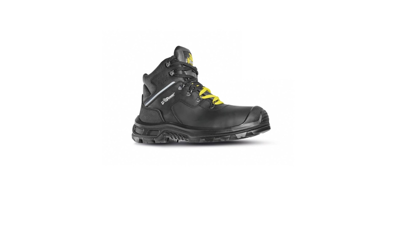U Group BAU & BUILDING Men's Black, Yellow Composite Toe Capped Safety Shoes, UK 8, EU 42
