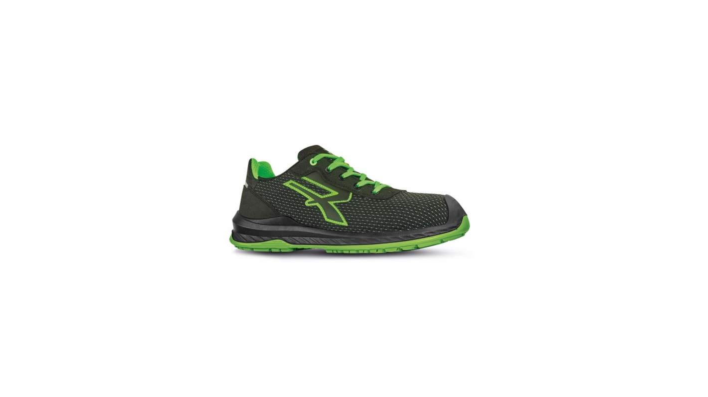 UPower ISLAND Unisex Black/Green Composite Toe Capped Safety Shoes, UK 13, EU 48