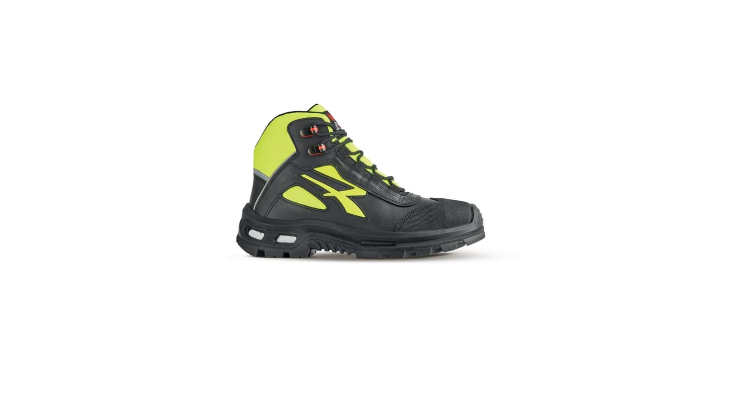 U Group Red Over Unisex Black, Yellow Composite Toe Capped Safety Shoes, UK 10.5, EU 45