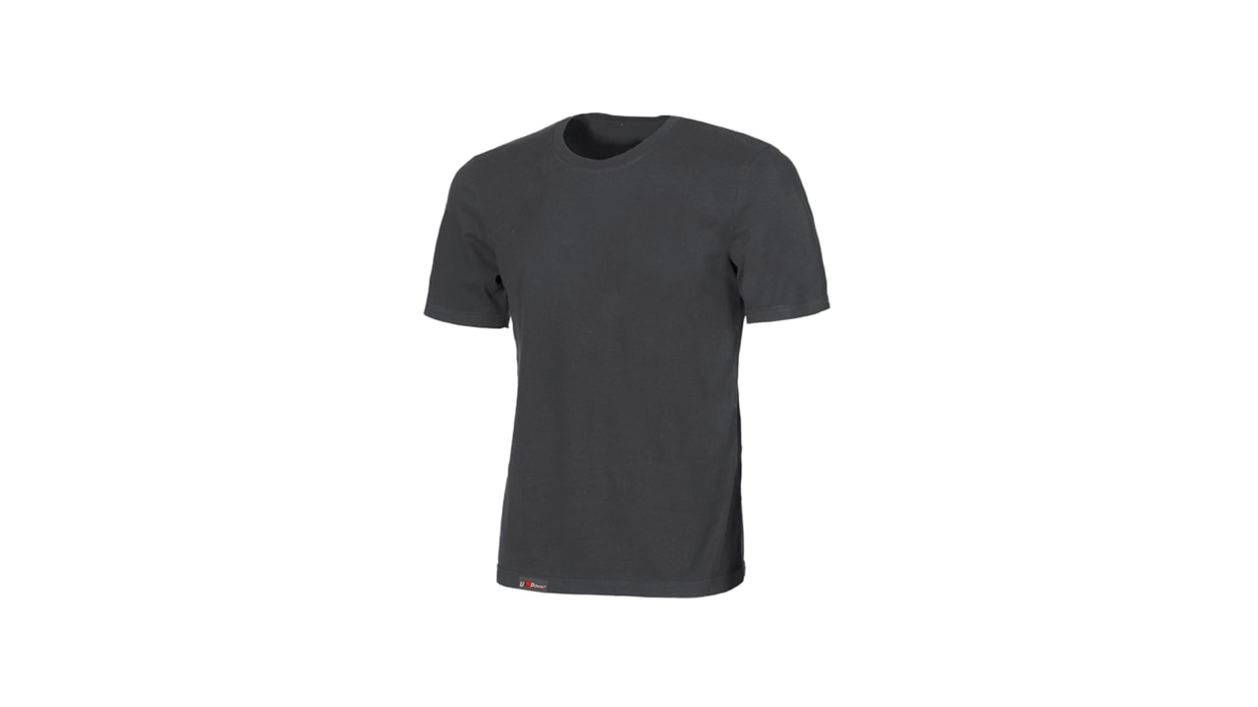 UPower Grey 10% Viscose, 90% Cotton Short Sleeve T-Shirt, UK- L, EUR- XL