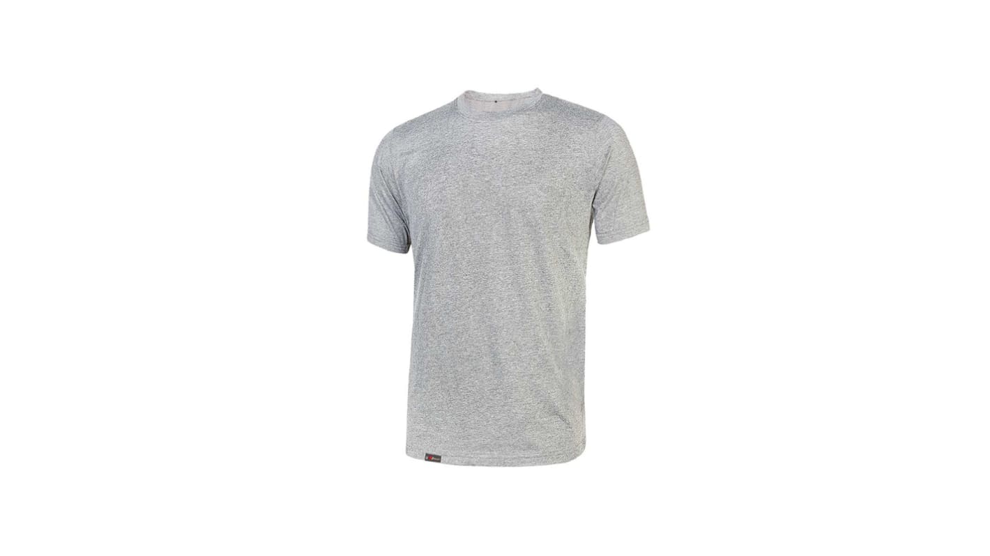 UPower Grey 10% Viscose, 90% Cotton Short Sleeve T-Shirt, UK- 3XL, EUR- 3XL