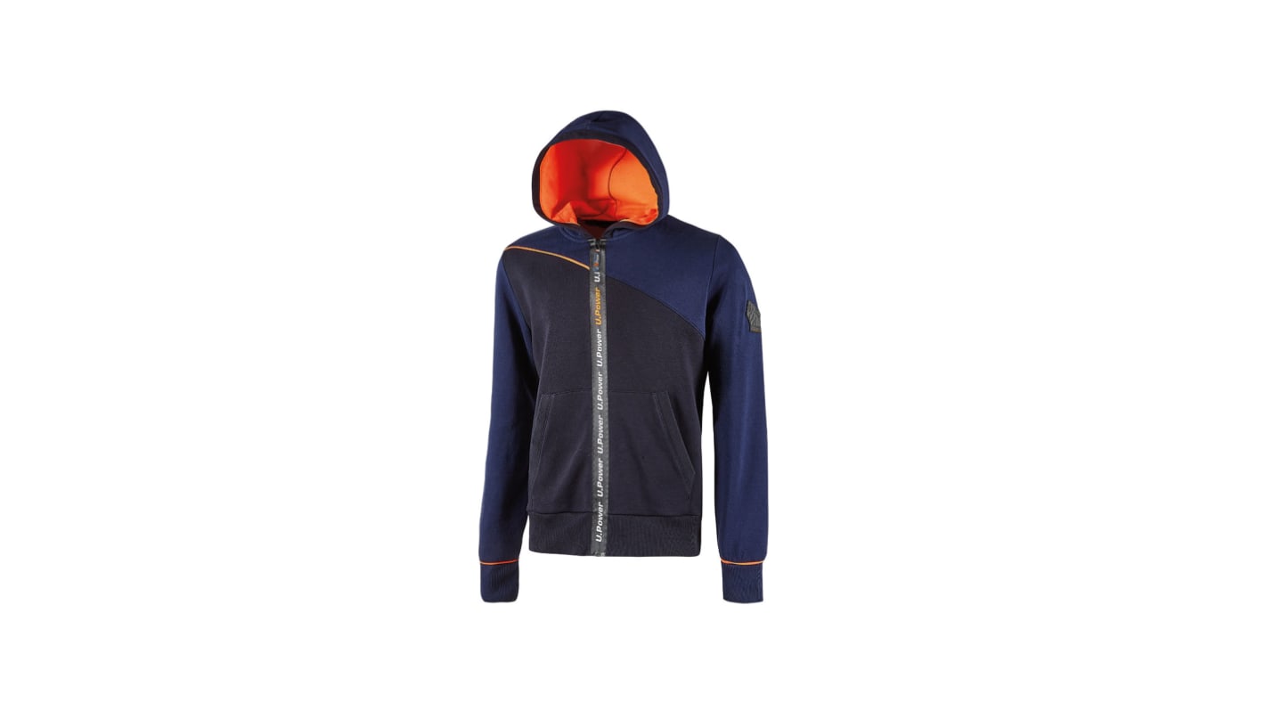 Sudadera de trabajo con capucha U Group de color Azul, talla XL, para Hombre, serie Enjoy, 35 % poliéster, 65 % algodón