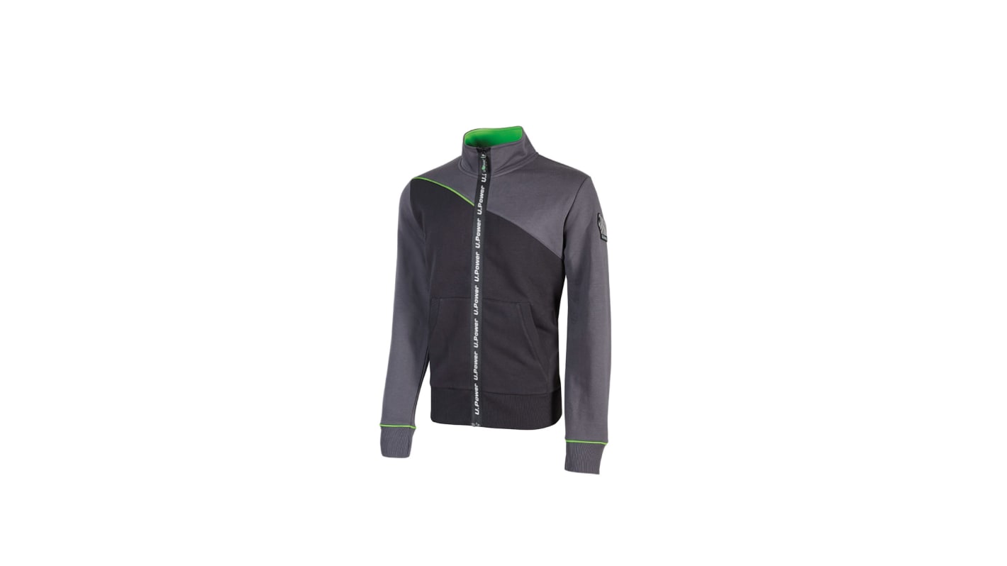 UPower URANUS Unisex Sweatshirt, 35 % Polyester, 65 % Baumwolle Grau, Größe S