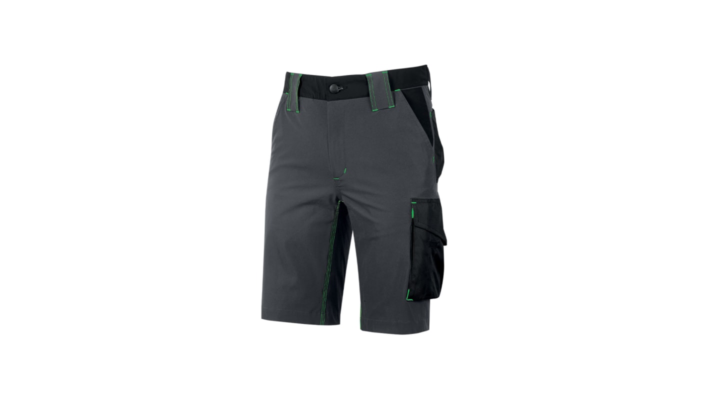 U Group FUTURE, Unisex Arbeitsshorts, 14 % Spandex, 86 % Nylon Asphalt-Grau-Grün