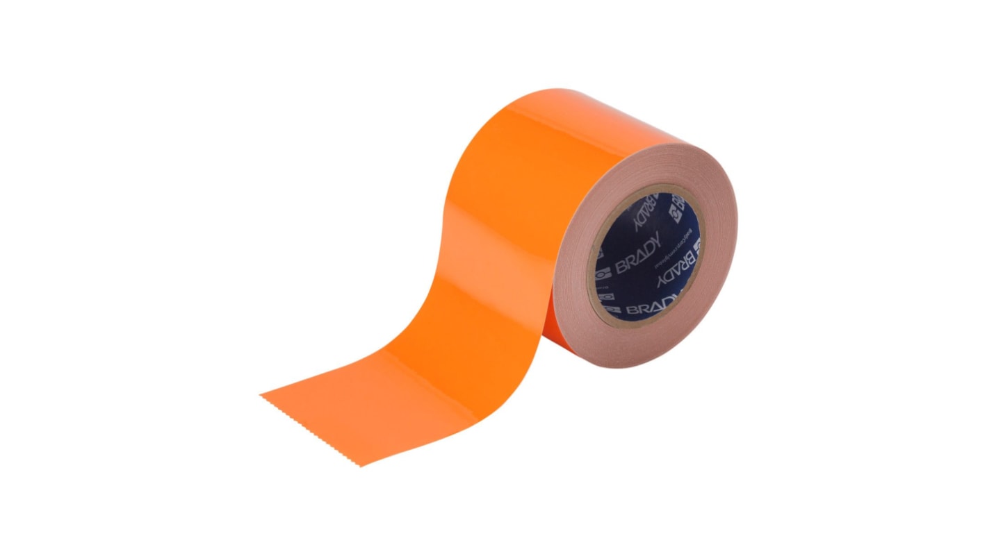Nastro per marcatura pavimenti Arancione Brady, in Gomma, 101.6mm x 30.48m