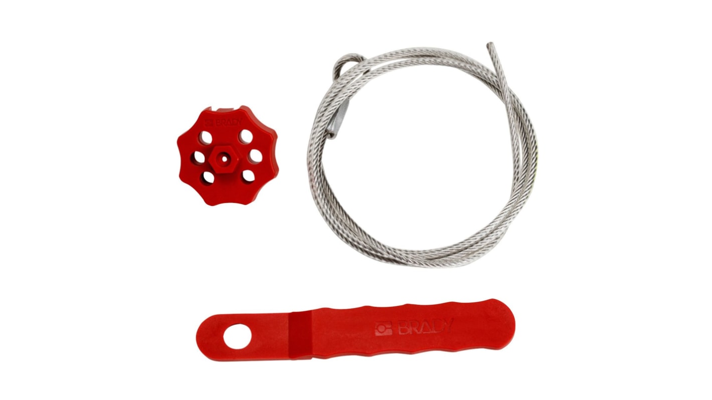 Brady Red 6-Lock Glass-Filled Nylon Cable Lockout Devices, 8.13mm Shackle
