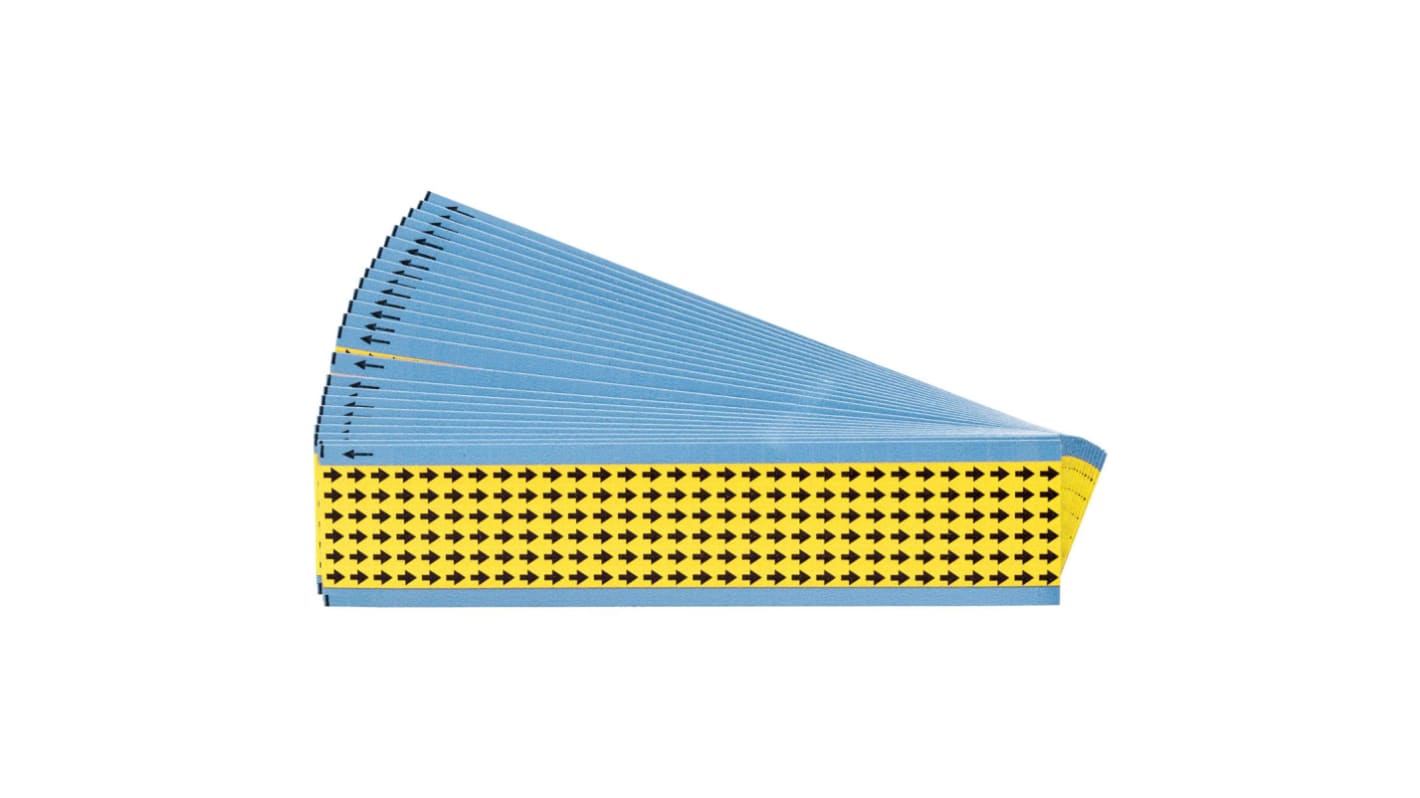 Brady Black, Yellow Adhesive Electrical and Electronic Label, Pack of 25Sheets