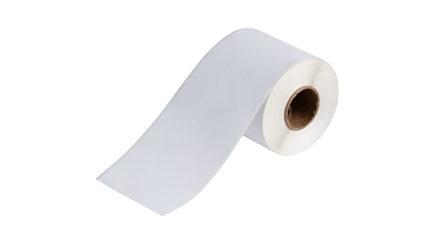 Brady BradyJet on White Label Printer Tape, 30.48 m Length, 101.60 mm Width